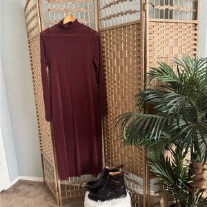 Wild Fable Maroon Long Sleeve Dress
